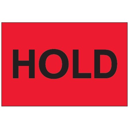 Bsc Preferred 2 x 3'' - ''Hold'' Fluorescent Red Labels BUY00021183